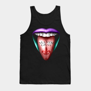 Out Stretched Tongue For Mardi Gras Tank Top